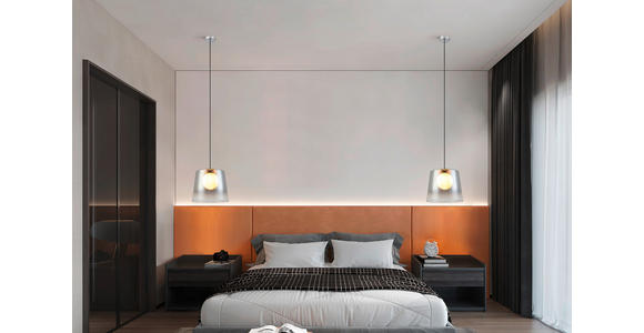 LED-HÄNGELEUCHTE 27/22-120 cm - Chromfarben/Schwarz, LIFESTYLE, Glas/Metall (27/22-120cm) - Dieter Knoll