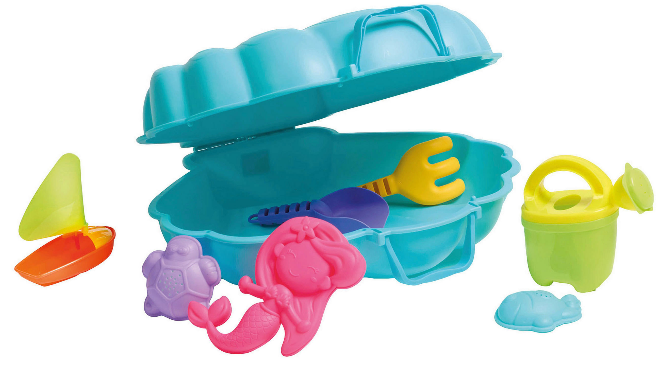 WASSERSPIELZEUG SAND- U. WASSERMUSCHEL MINI 46CM  - Türkis, Basics, Kunststoff (46cm)