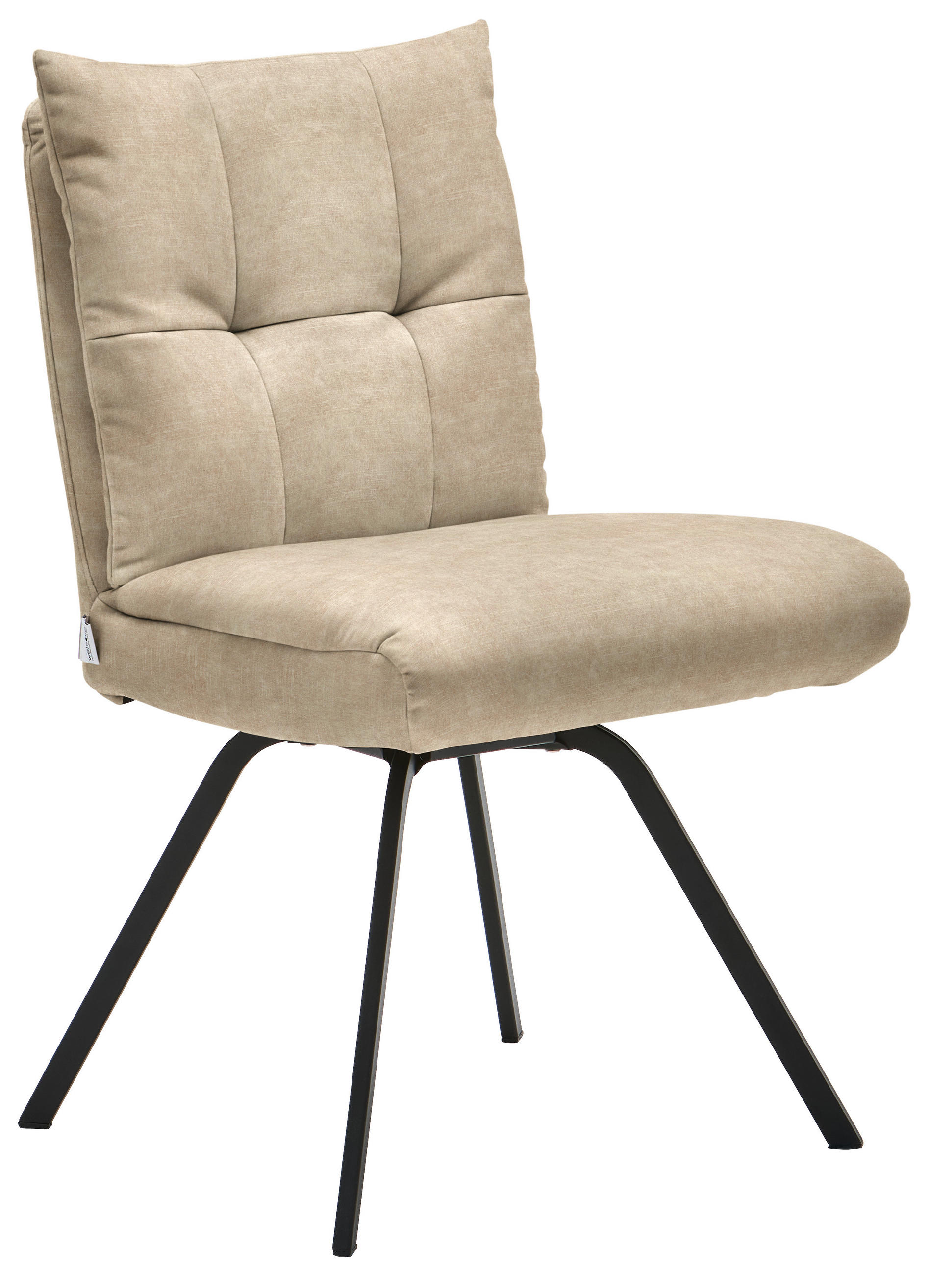 STUHL  in Velours Textil  - Hellbraun/Schwarz, Design, Textil/Metall (50/84/68cm) - Welnova