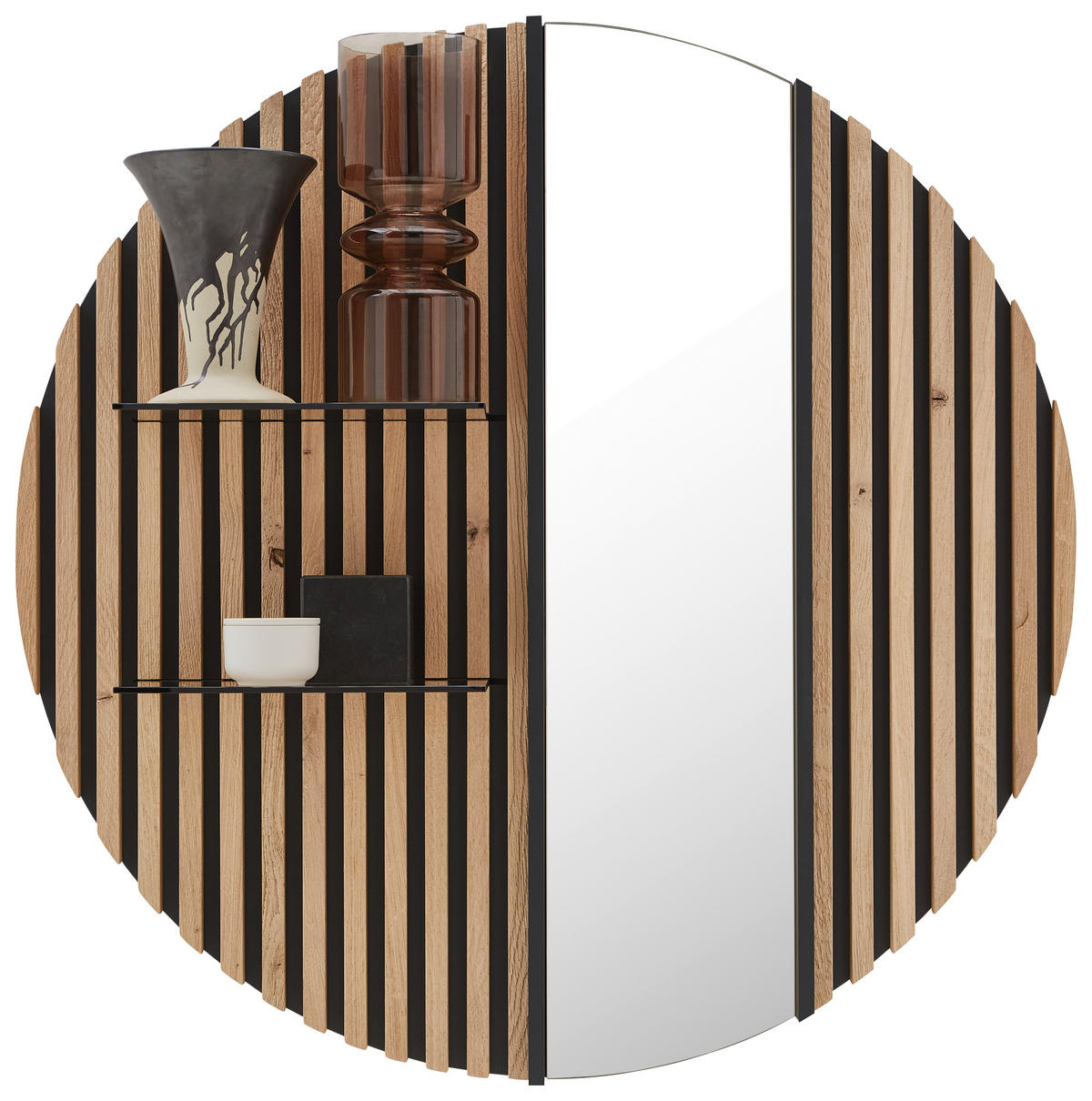 WANDSPIEGEL 102/102/24 cm  - Eichefarben, Design, Glas/Holz (102/102/24cm) - Johann Jakob