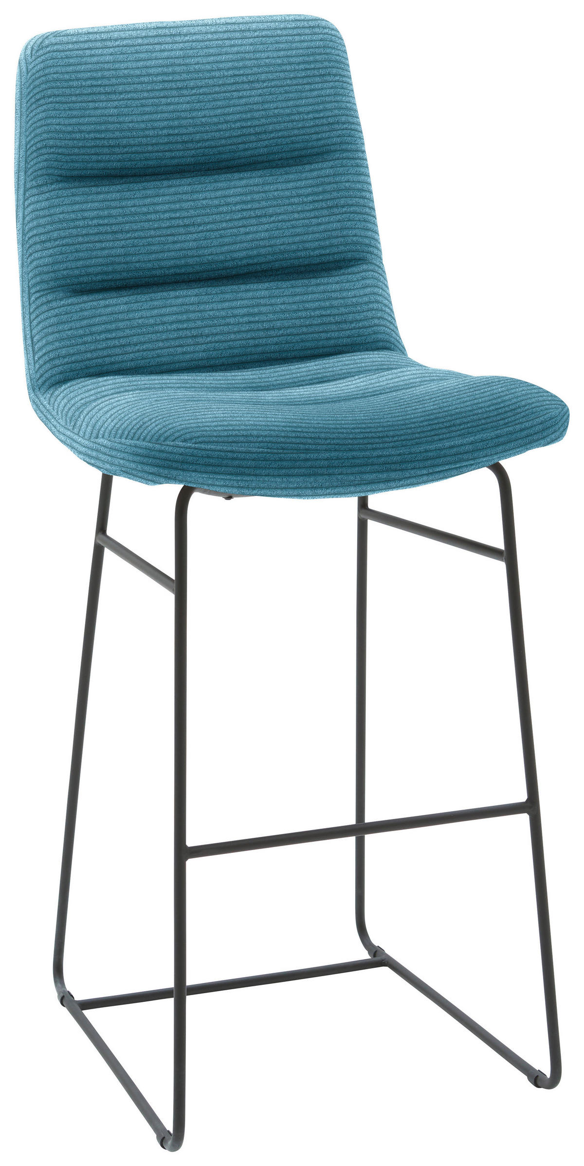 BARHOCKER in Textil Petrol  - Petrol/Schwarz, Design, Textil/Metall (52/122/66cm) - Dieter Knoll