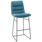 BARHOCKER in Textil Petrol  - Petrol/Schwarz, Design, Textil/Metall (52/122/66cm) - Dieter Knoll