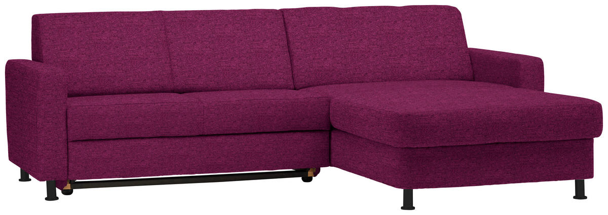 ECKSOFA in Webstoff Lila  - Lila/Schwarz, Design, Kunststoff/Textil (257/165cm) - Xora