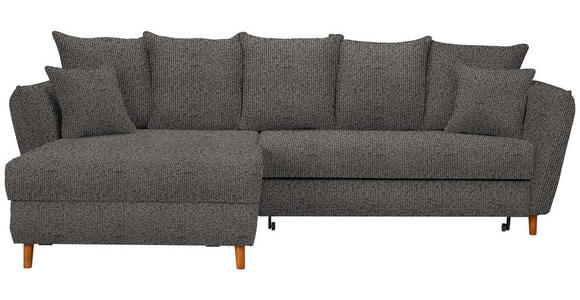 ECKSOFA in Bouclé Grau  - Eichefarben/Grau, KONVENTIONELL, Holz/Textil (284/162cm) - Carryhome