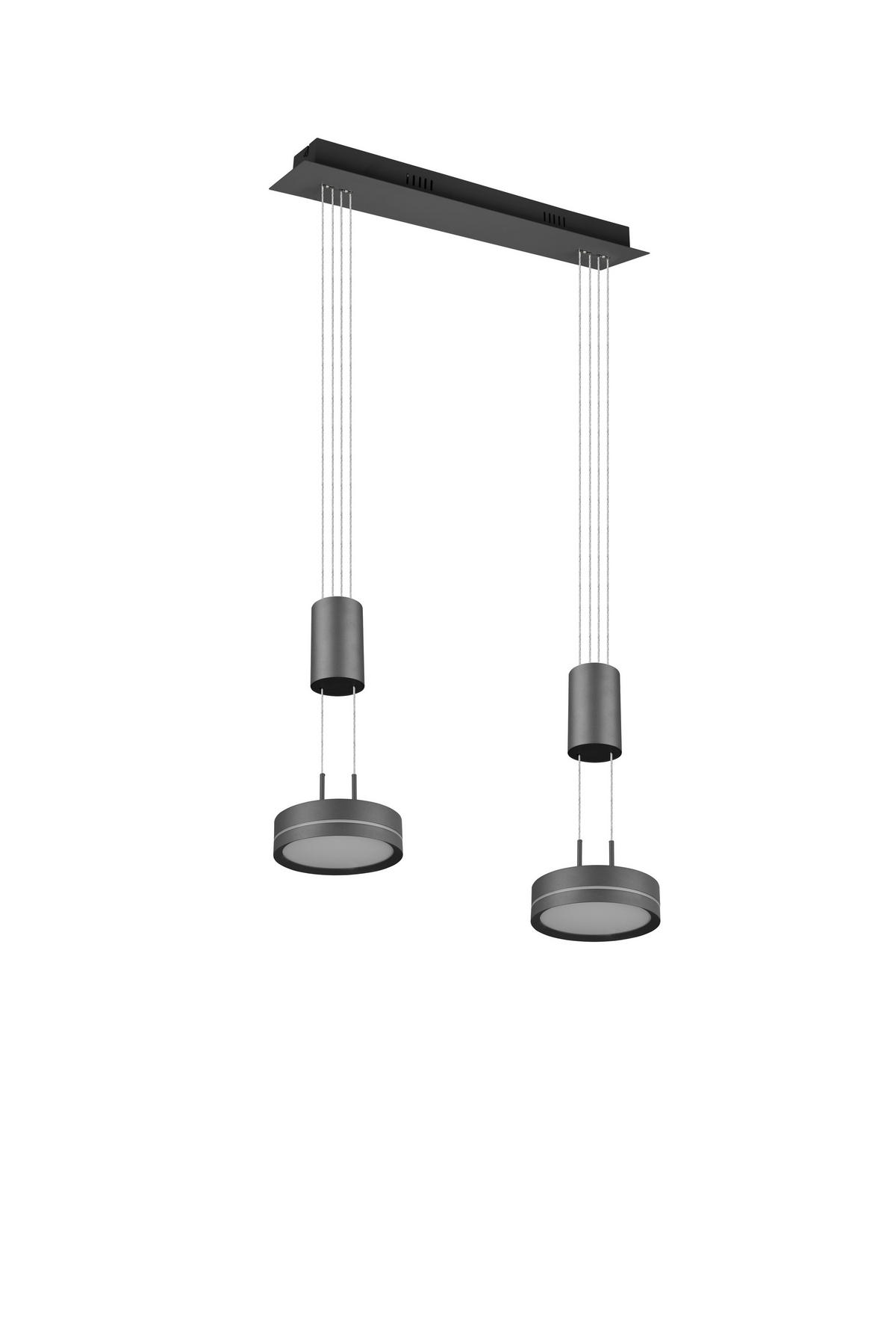 LED-HÄNGLAMPA Franklin 55/180/14 cm  - vit/antracit, Design, metall/plast (55/180/14cm) - Trio Leuchten