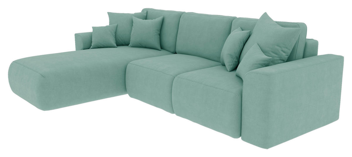 Freisteller von Carryhome ECKSOFA Mintgrün Velours.