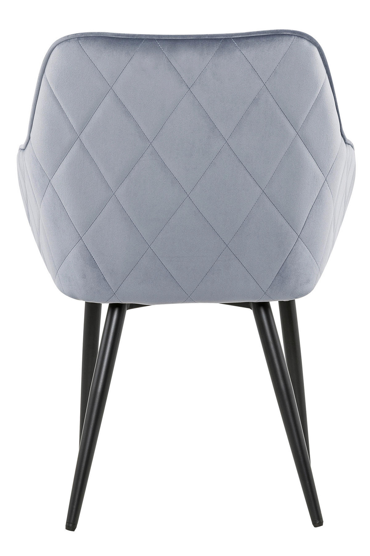 ARMLEHNSTUHL  in Samt  - Hellgrau/Schwarz, MODERN, Textil/Metall (61/85/60cm) - Livetastic