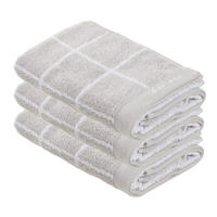 FROTTIERSET CHAMP Weiß, Silberfarben 3-teilig  - Silberfarben/Weiß, Natur, Textil (30/50cm) - Bio:Vio