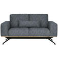2-SITZER-SOFA in Struktur Dunkelgrau  - Dunkelgrau/Schwarz, Design, Holz/Textil (166/85-104/95cm) - Novel
