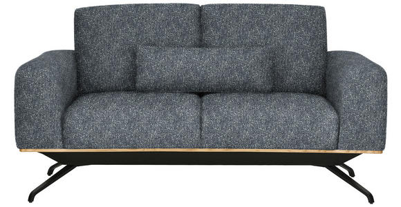 2-SITZER-SOFA in Struktur Dunkelgrau - Dunkelgrau/Schwarz, Design, Holz/Textil (166/85-104/95cm) - Novel