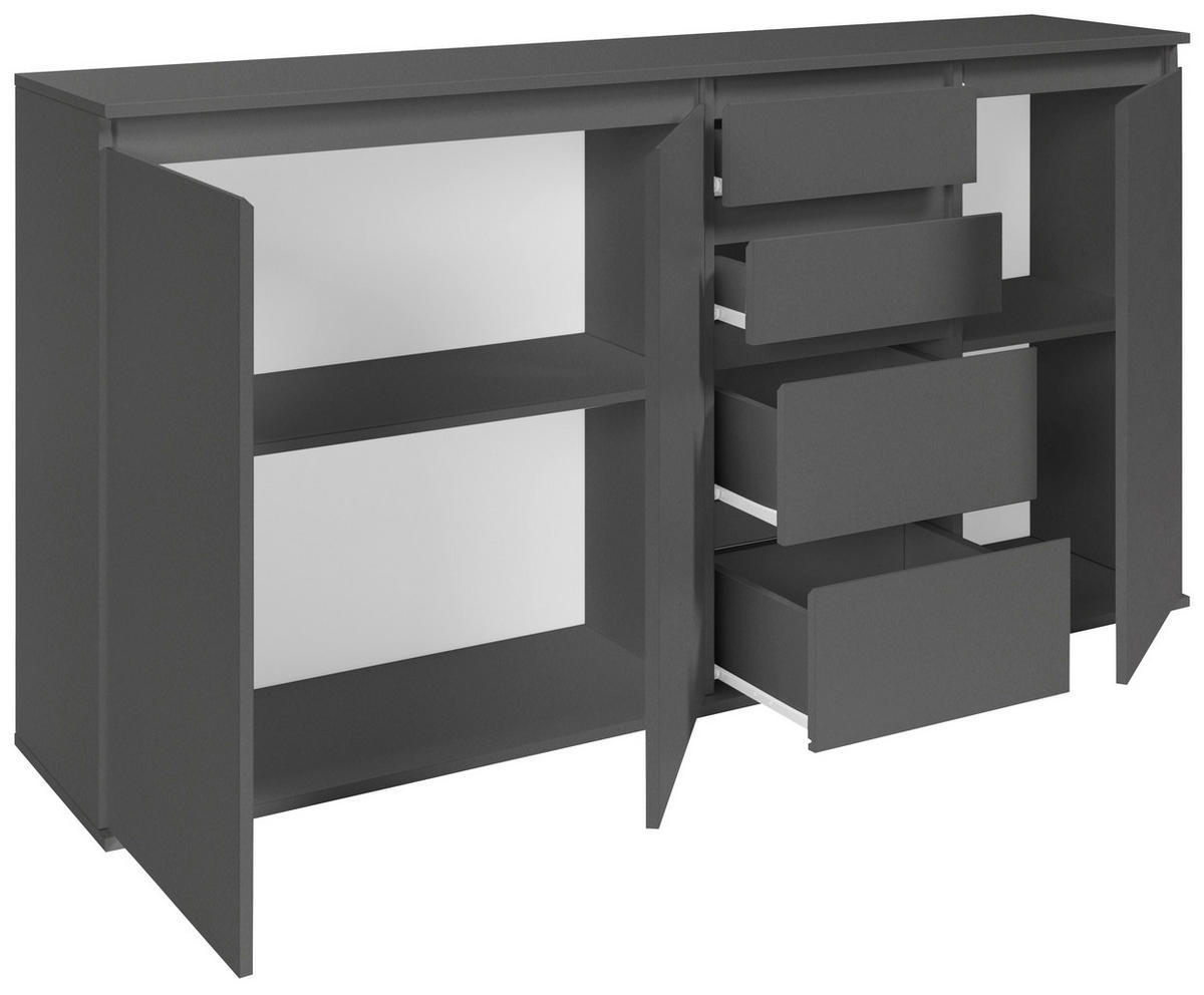 SIDEBOARD Brest  in 160/84/35 cm  - Anthrazit/Grau, Design, Holzwerkstoff/Kunststoff (160/84/35cm) - Boxxx