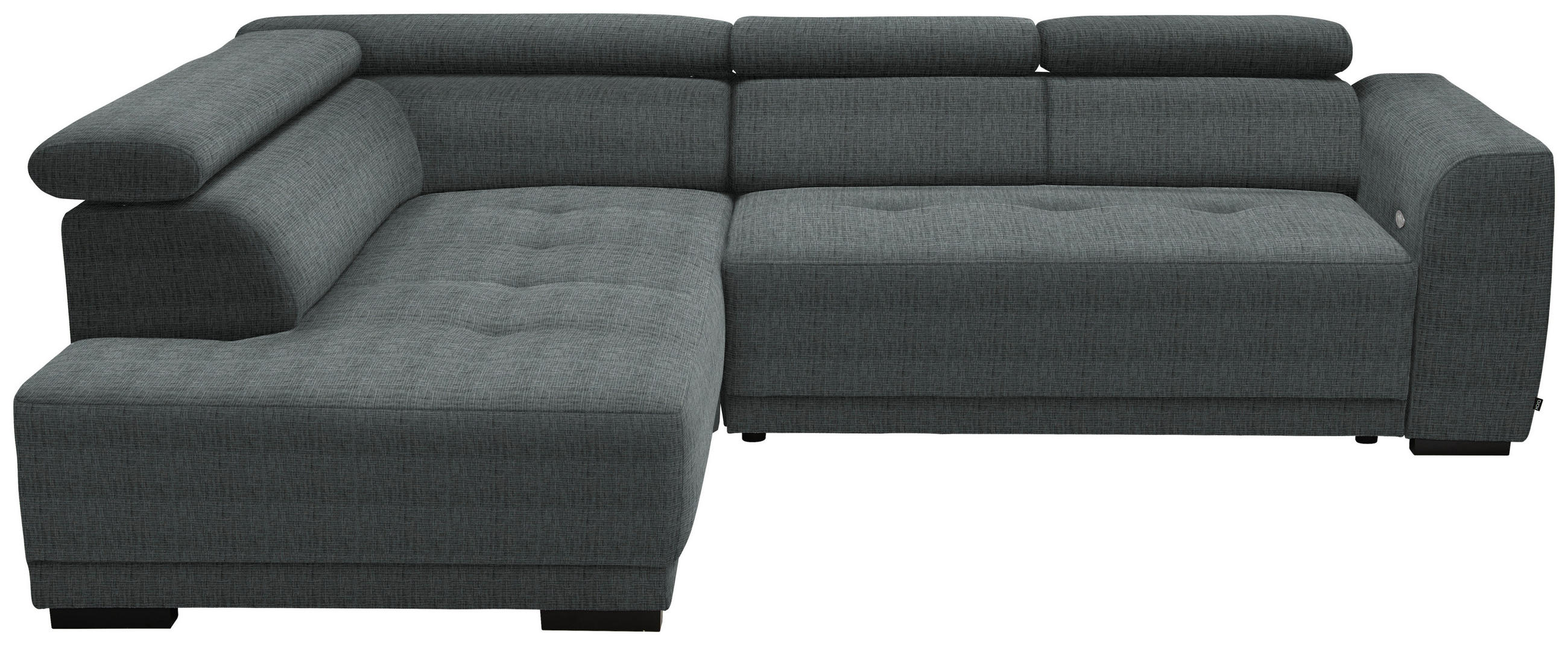 ECKSOFA in Chenille Grau  205/284 cm  - Schwarz/Grau, Design, Kunststoff/Textil (205/284cm) - Xora