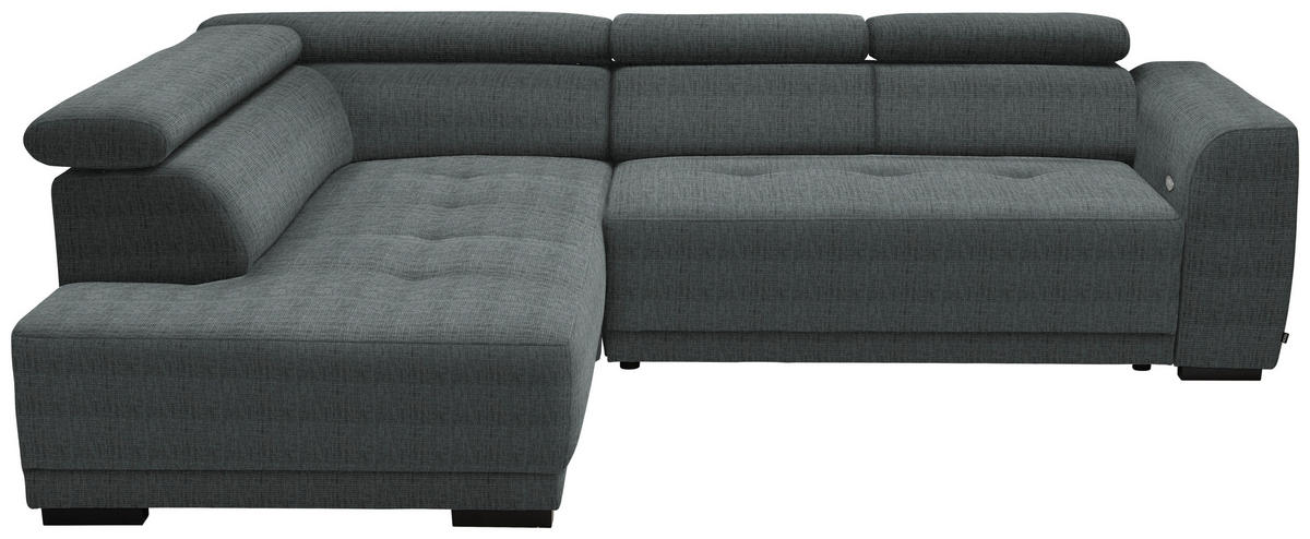 ECKSOFA in Chenille Grau  205/284 cm  - Schwarz/Grau, Design, Kunststoff/Textil (205/284cm) - Xora