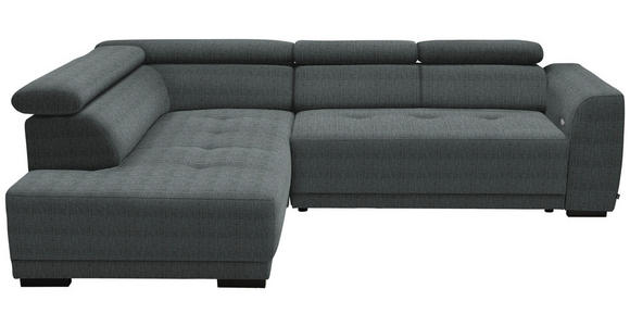 ECKSOFA in Chenille Grau 205/284 cm - Schwarz/Grau, Design, Kunststoff/Textil (205/284cm) - Xora