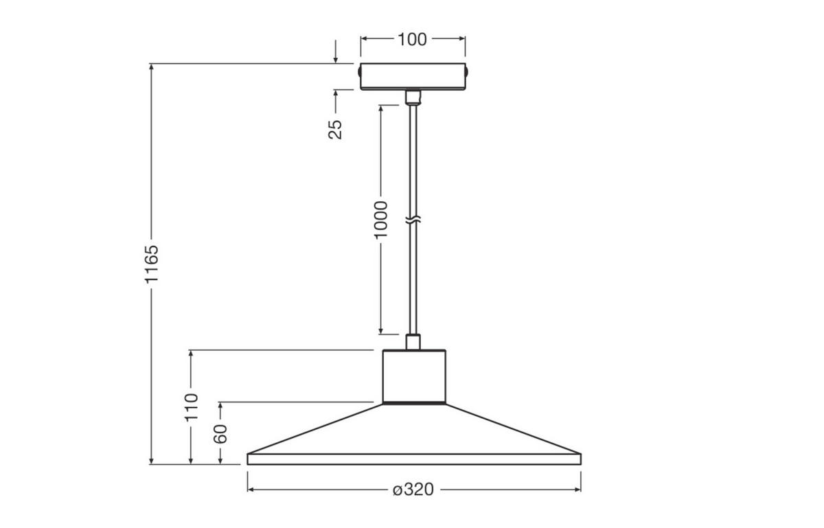 HÄNGELEUCHTE 32/116.5 cm  - Basics, Holz/Stein (32/116.5cm) - Osram
