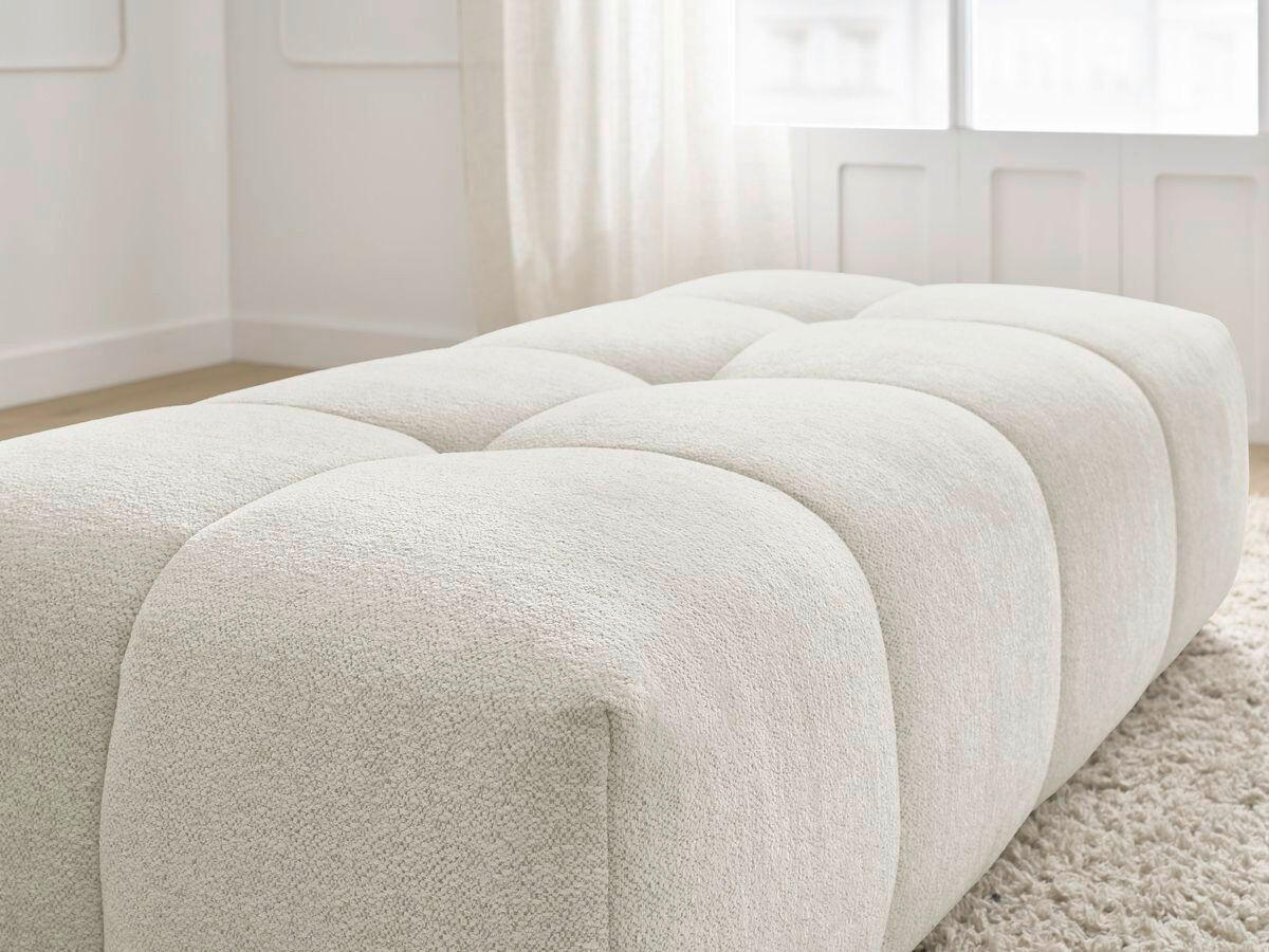 HOCKER EVEREST Flachgewebe Weiß  - Schwarz/Weiß, MODERN, Kunststoff/Textil (166/100/40cm)