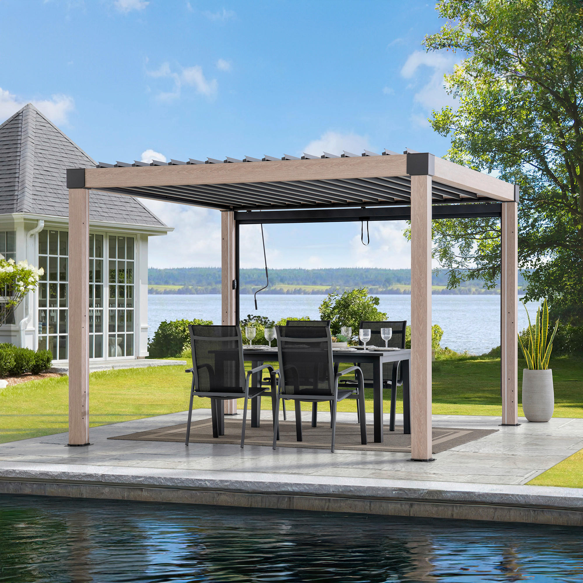 PAVILLON 306/223/306 cm   - Hellbraun/Anthrazit, Basics, Metall (306/223/306cm) - Modante