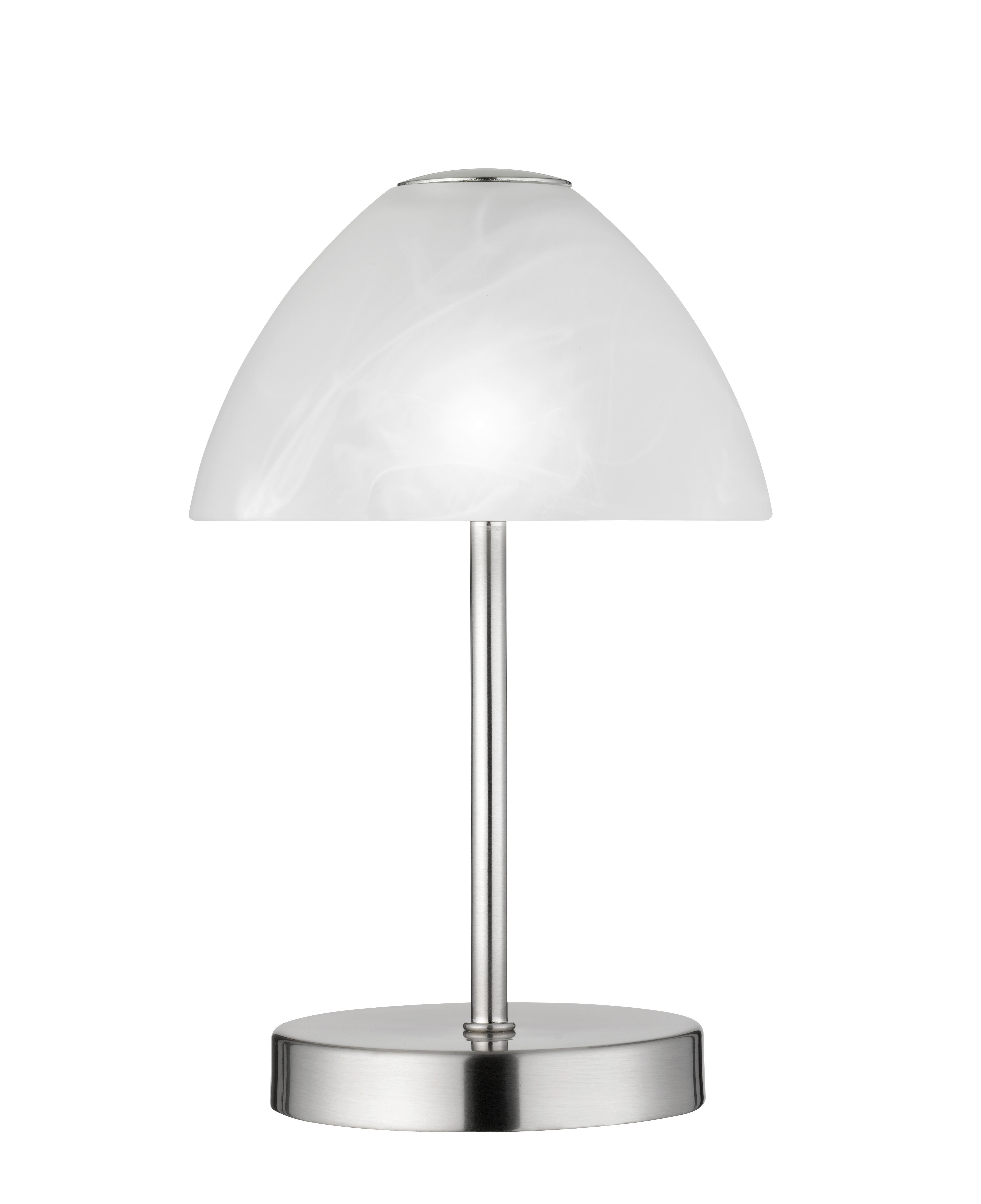 LED-TISCHLEUCHTE 15/24 cm   - Silberfarben/Weiß, Basics, Glas/Metall (15/24cm) - Boxxx