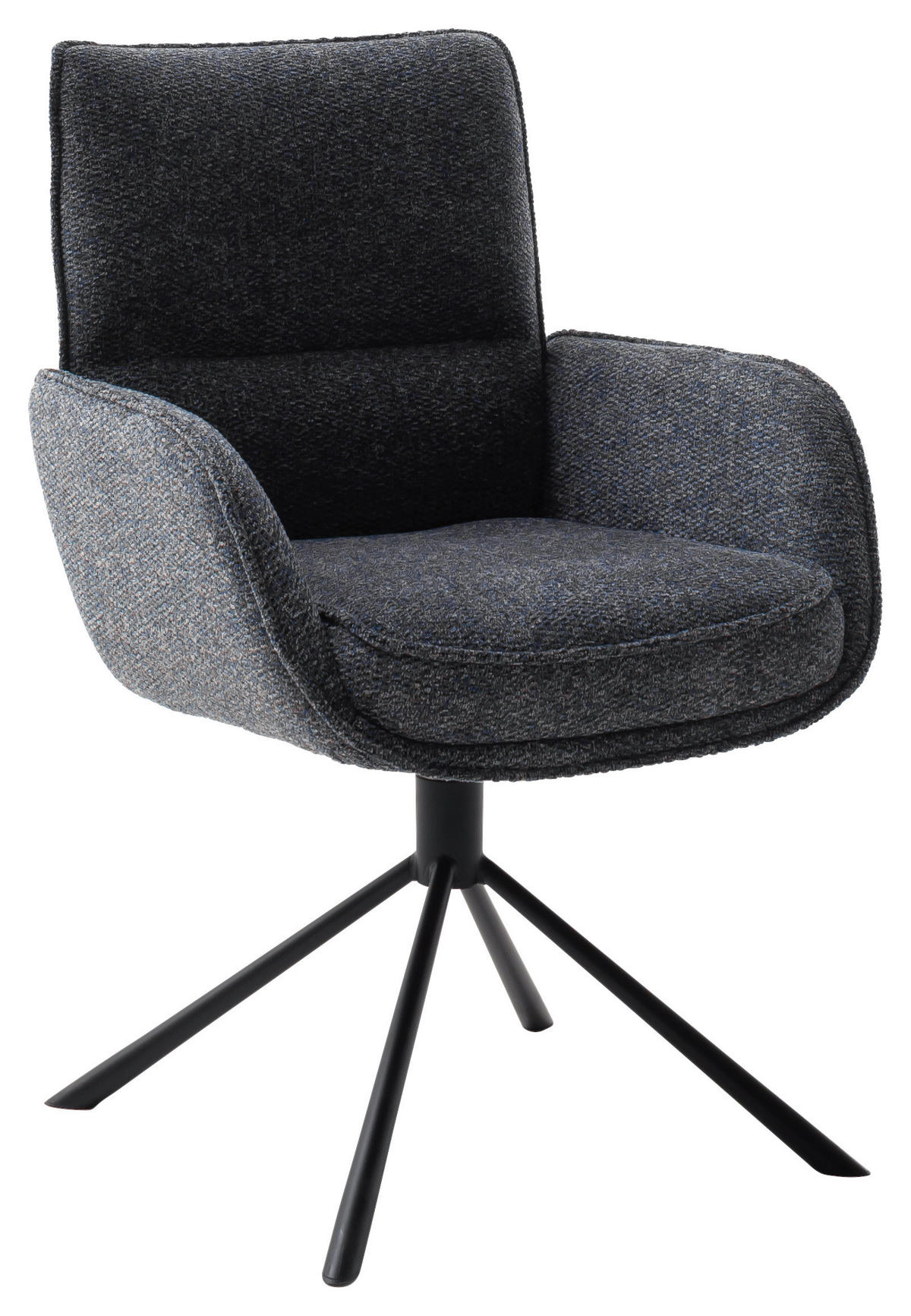 ARMLEHNSTUHL  in Stahl Webstoff  - Anthrazit/Schwarz, Design, Textil/Metall (62/92/65cm) - Novel
