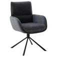 ARMLEHNSTUHL  in Stahl Webstoff  - Anthrazit/Schwarz, Design, Textil/Metall (62/92/65cm) - Novel