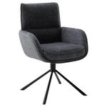 ARMLEHNSTUHL  in Stahl Webstoff  - Anthrazit/Schwarz, Design, Textil/Metall (62/92/65cm) - Novel