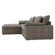 ECKSOFA  in Webstoff Graubraun  198/306 cm  - Graubraun/Schwarz, MODERN, Kunststoff/Textil (198/306cm) - Carryhome