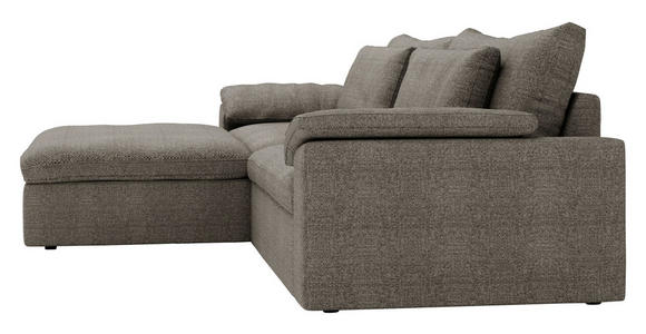 ECKSOFA  in Webstoff Graubraun  198/306 cm  - Graubraun/Schwarz, MODERN, Kunststoff/Textil (198/306cm) - Carryhome