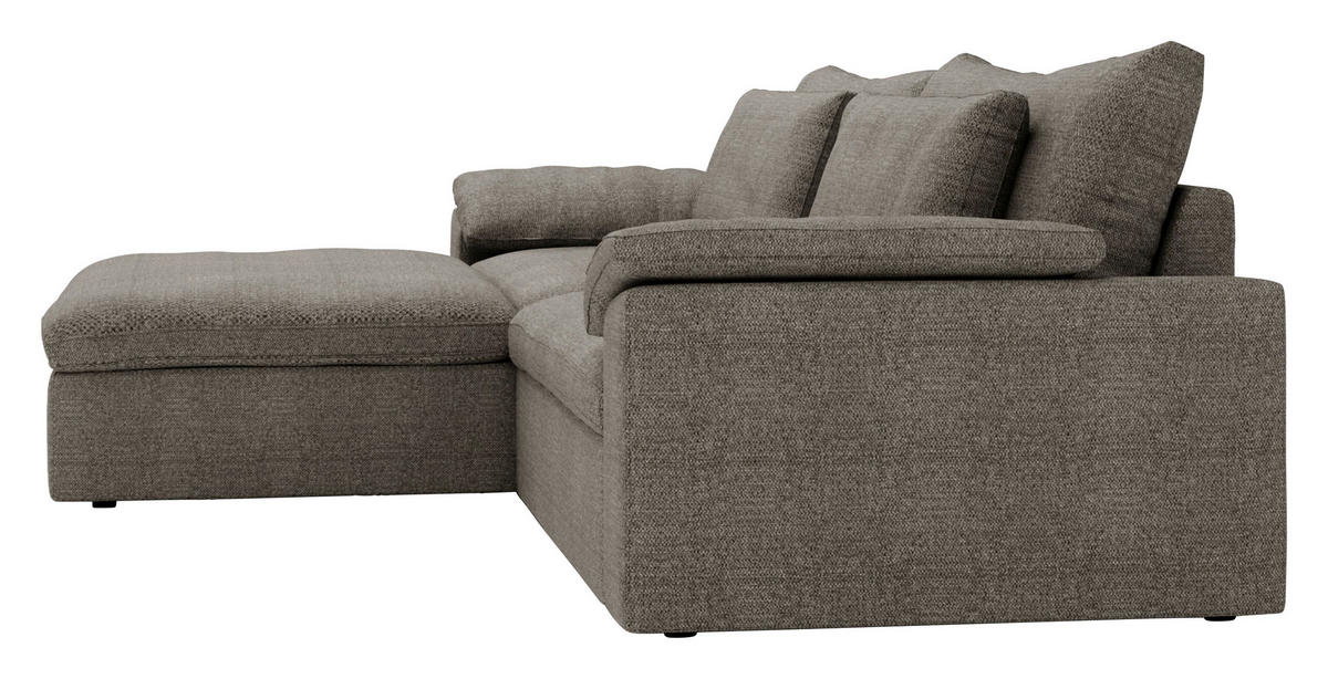 ECKSOFA  in Webstoff Graubraun  198/306 cm  - Graubraun/Schwarz, MODERN, Kunststoff/Textil (198/306cm) - Carryhome