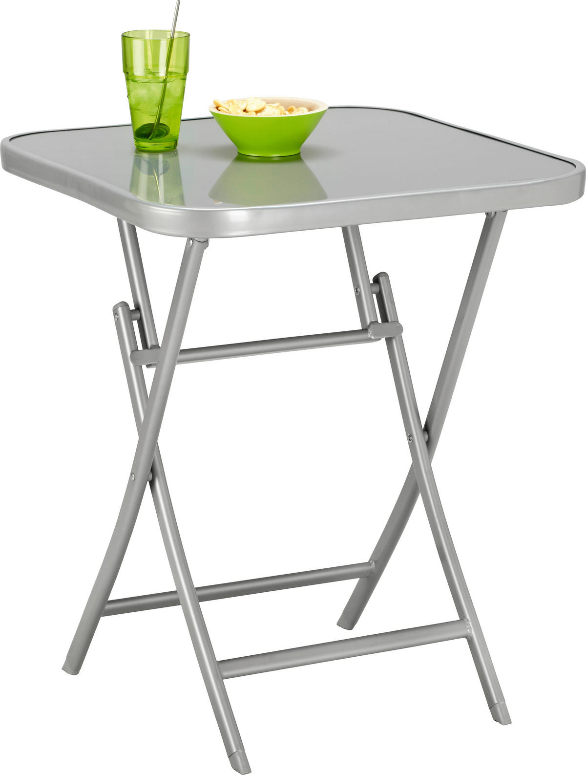 Masă grădină & terasă 60/60/72 cm   - argintiu, Basics, sticlă/metal (60/60/72cm) - Xora