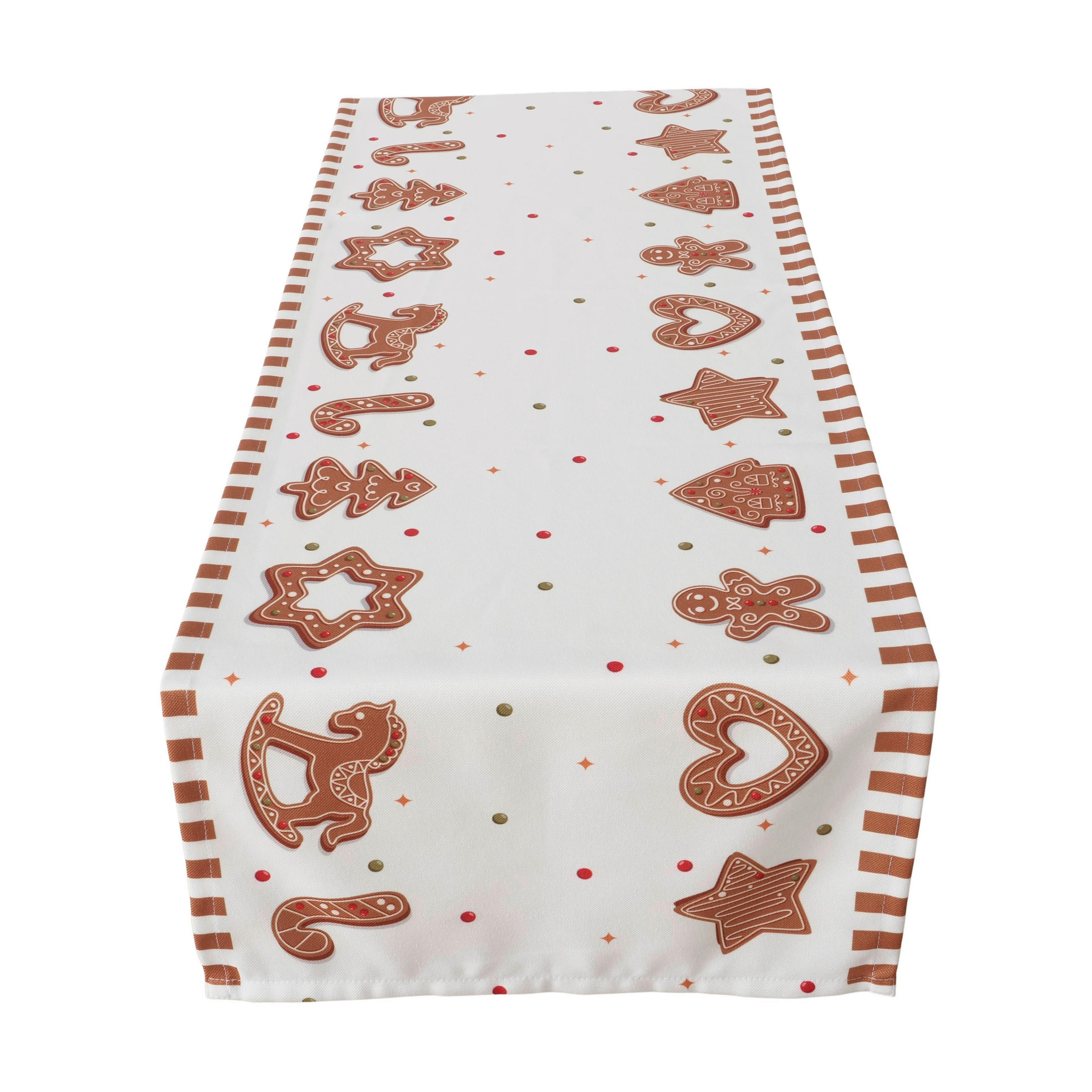TISCHLÄUFER  - Hellbraun/Weiß, Basics, Textil (140/40/0,5cm) - Boltze Home