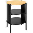 BEISTELLTISCH 44/44/60 cm Naturfarben, Schwarz rund  - Schwarz/Naturfarben, Trend, Holzwerkstoff/Metall (44/44/60cm) - Xora