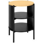 BEISTELLTISCH 44/44/60 cm Naturfarben, Schwarz rund  - Schwarz/Naturfarben, Trend, Holzwerkstoff/Metall (44/44/60cm) - Xora
