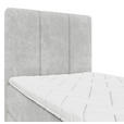 BOXBETT 70/200 cm,  in Hellgrau, Matratze, gepolstertes Kopfteil, Bettkasten, Topper, H3 = fest  - Hellgrau/Schwarz, Design, Holzwerkstoff/Kunststoff (70/200cm) - Esposa