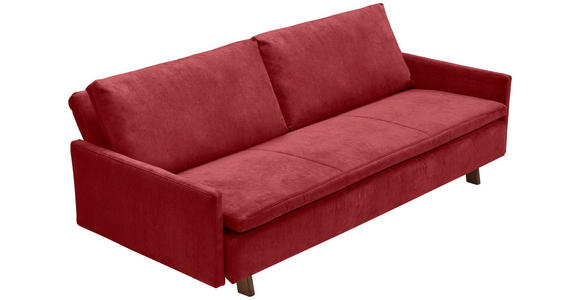 SCHLAFSOFA Flachgewebe Rotbraun  - Rotbraun/Eichefarben, KONVENTIONELL, Holz/Textil (220/85/98cm) - Carryhome