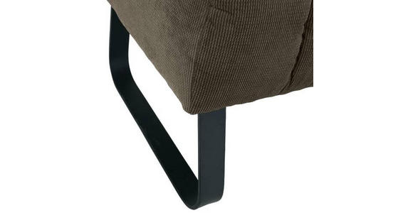 SITZBANK 175/87/77 cm  in Dunkelbraun  - Dunkelbraun/Schwarz, Design, Textil/Metall (175/87/77cm) - Novel