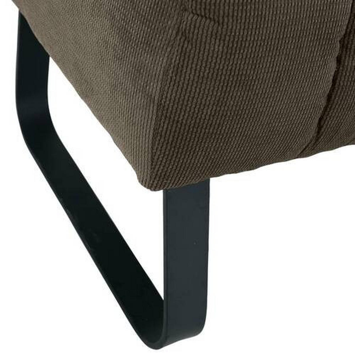SITZBANK in Textil Dunkelbraun  - Dunkelbraun/Schwarz, Design, Textil/Metall (195/87/77cm) - Novel