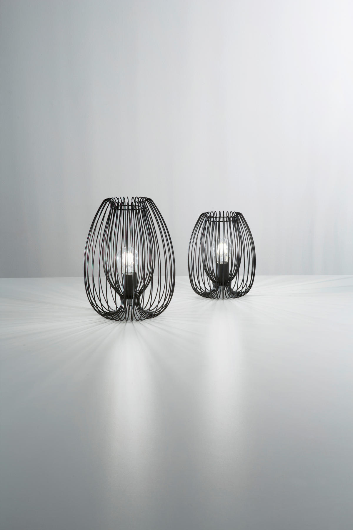 TISCHLEUCHTE 25/31 cm   - Schwarz, Design, Metall (25/31cm) - Fabas Luce