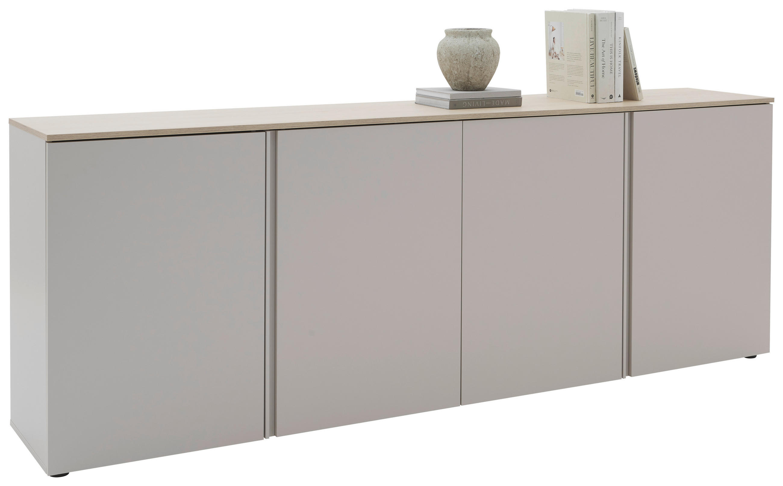 SIDEBOARD  in 240,1/89/43 cm  - Kaschmir/Eichefarben, Design, Holzwerkstoff/Kunststoff (240,1/89/43cm) - Voleo