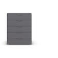 KOMMODE , 80/100/43 cm, 5 Schublade(n)  - Dunkelgrau, Design, Holzwerkstoff/Metall (80/100/43cm) - Carryhome