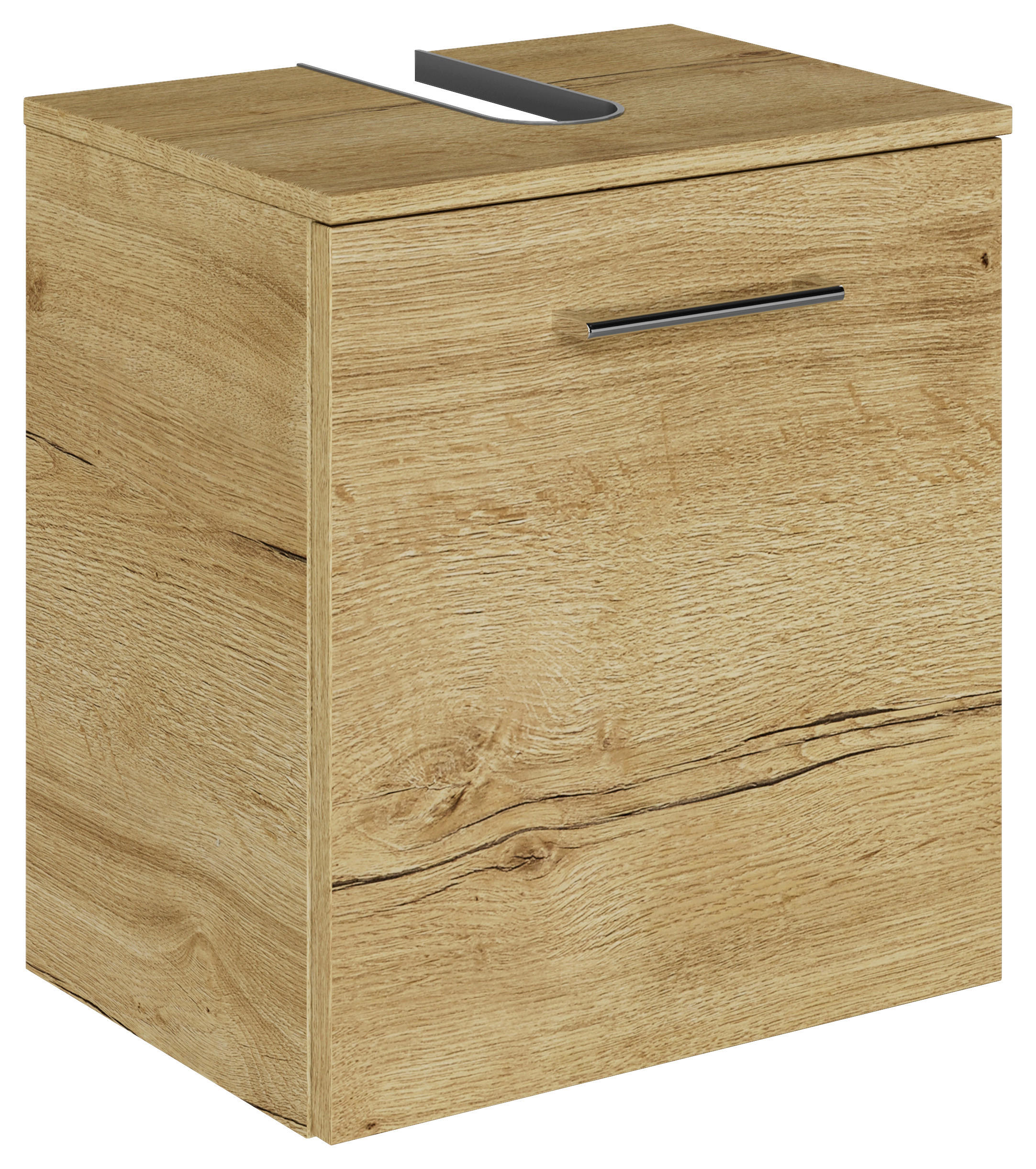 WASCHBECKENUNTERSCHRANK 45/49,8/33,3 cm  - Chromfarben/Wildeiche, KONVENTIONELL, Holzwerkstoff/Metall (45/49,8/33,3cm) - Sadena