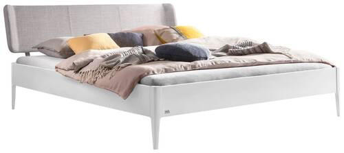 BETT 140/200 cm  in Weiß, Hellgrau  - Hellgrau/Weiß, MODERN, Holz/Textil (140/200cm) - Hasena