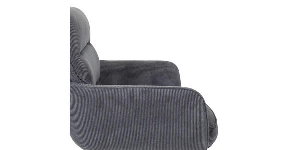 BARHOCKER Cord Anthrazit Stoffauswahl, Sitzfläche 360° drehbar  - Anthrazit/Schwarz, Design, Textil/Metall (54/98-120/58cm) - Novel
