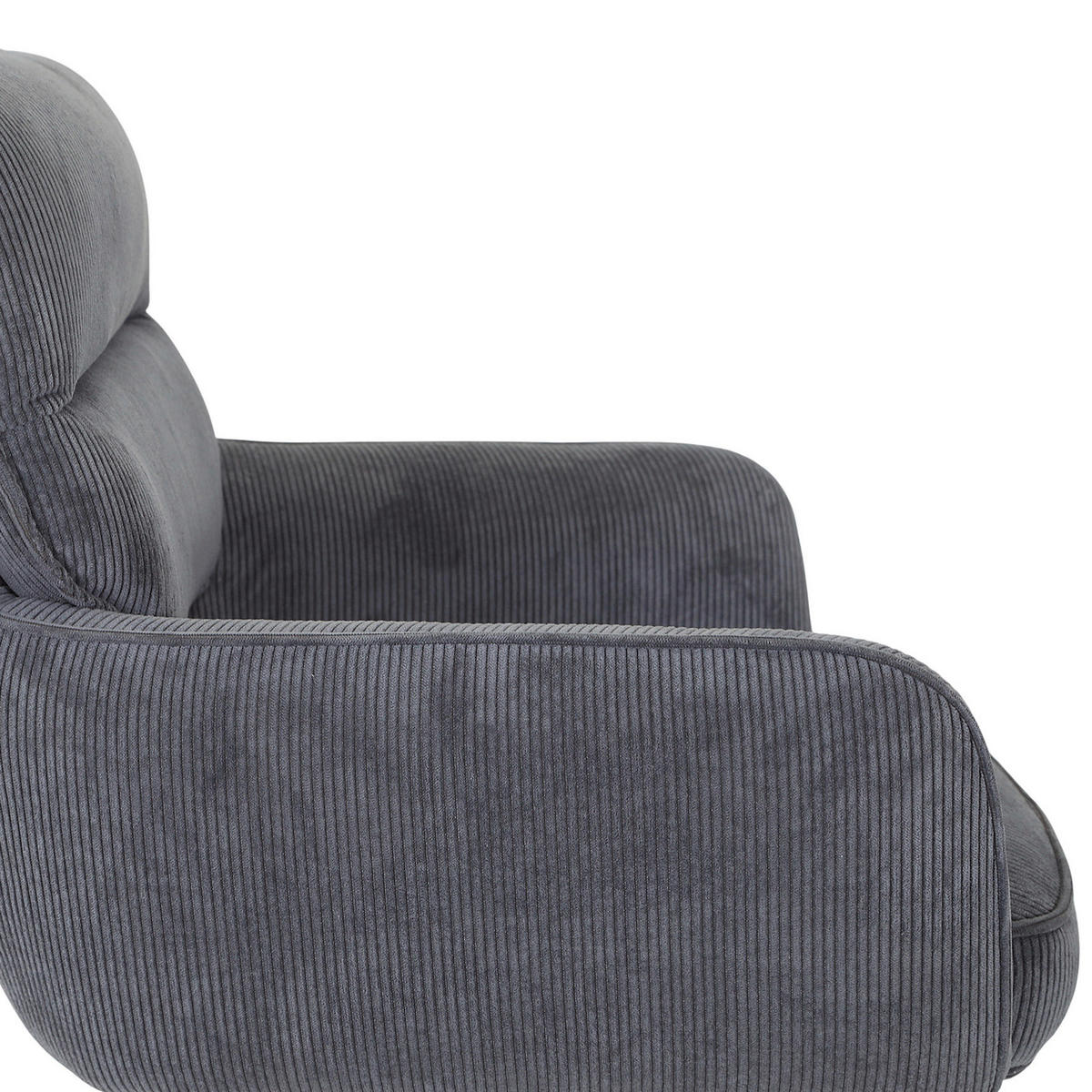 BARHOCKER Cord Anthrazit Stoffauswahl, Sitzfläche 360° drehbar  - Anthrazit/Schwarz, Design, Textil/Metall (54/98-120/58cm) - Novel