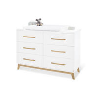 WICKELKOMMODE PINOLINO RIVA Weiß  - Eschefarben/Weiß, Design, Holz (140/105/78cm) - Pinolino