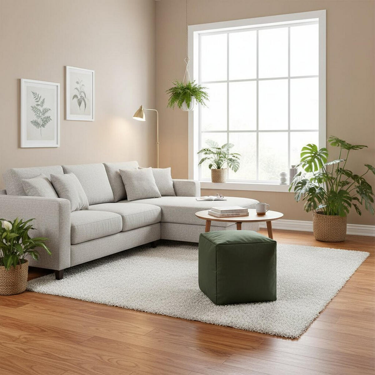 HOCKER in Textil Grün  - Grün, Design, Textil (40/40/40cm) - Boxxx