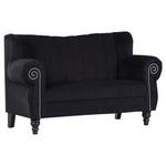 SOFA in Chenille Schwarz  - Schwarz, Design, Holz/Textil (168/96/75cm) - Ambia Home
