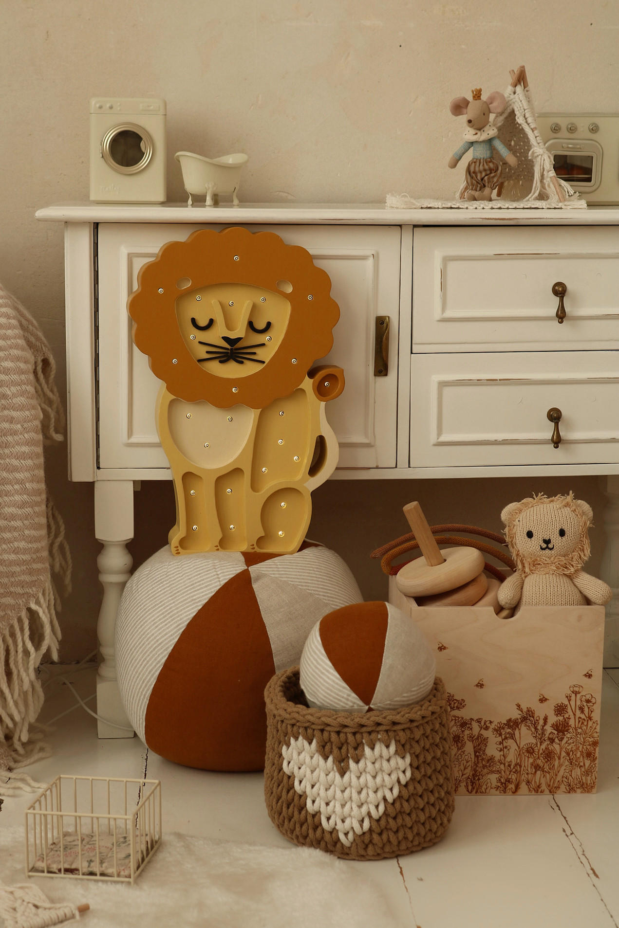 KINDERWANDLEUCHTE Animals 23,5/5,5/36 cm   - Beige, Natur, Holz (23,5/5,5/36cm)