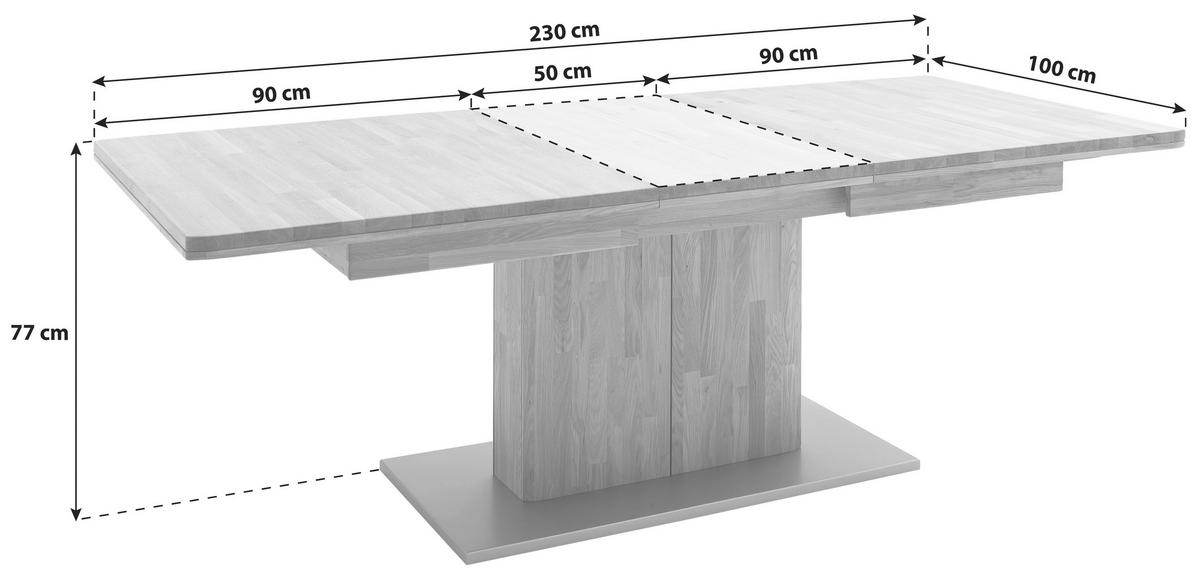 MATBORD i trä, trämaterial 180-230/100/77 cm   - ek Bianco/grå, Design, trämaterial/trä (180-230/100/77cm) - Livetastic