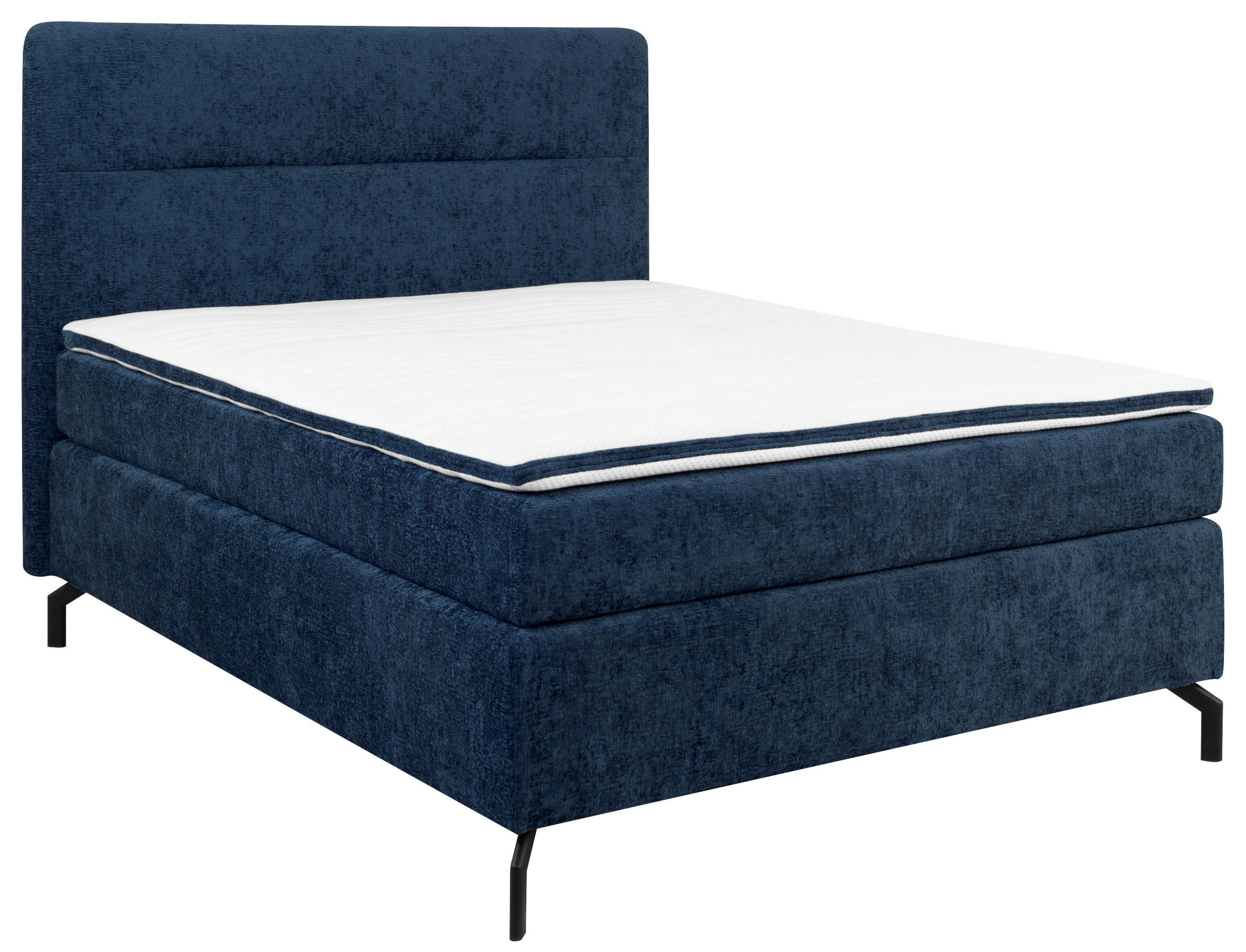 BOXSPRINGBETT 140/200 cm  in Dunkelblau  - Schwarz/Dunkelblau, Design, Textil/Metall (140/200cm) - Esposa