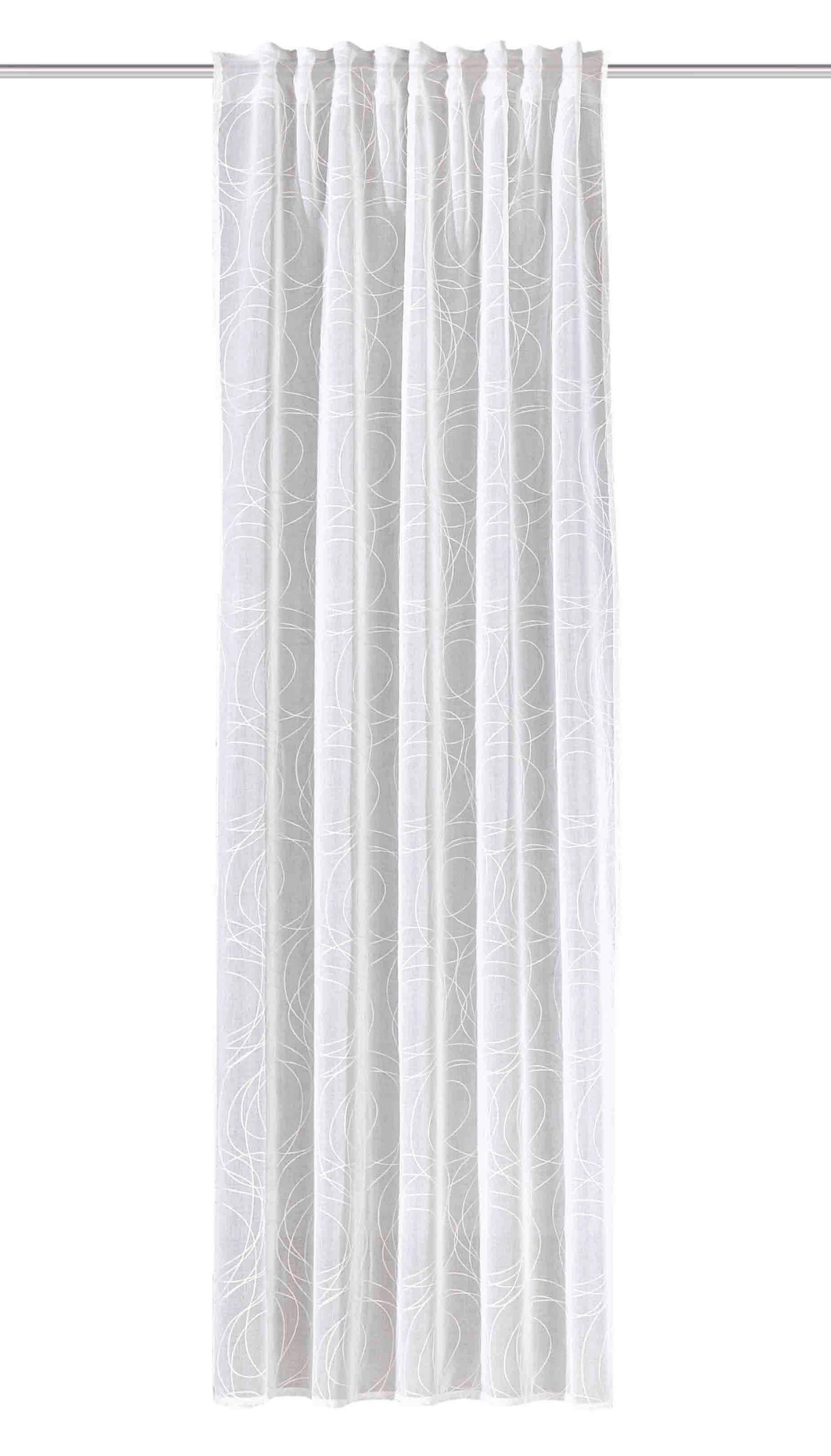 FERTIGVORHANG  halbtransparent   135/245 cm  - Weiß, Basics, Textil (135/245cm)